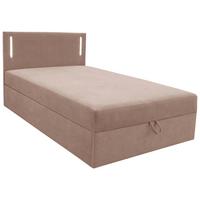 Boxbett mit Bettkasten 120x200 cm Hellbraun Carlos - Hellbraun/Schwarz, Basics, Holzwerkstoff/Textil (121/110/210cm) - Livetastic