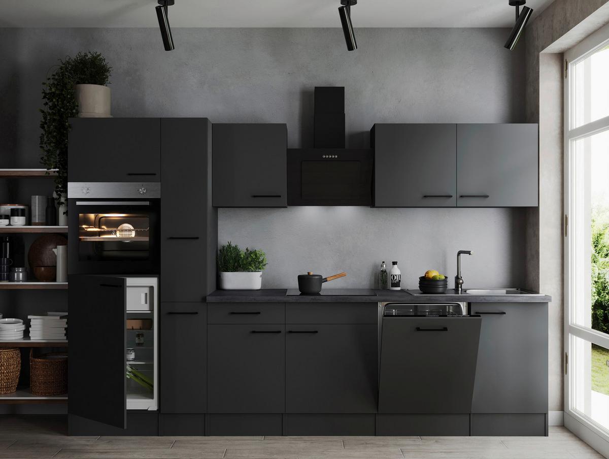 Küchenblock Oliver Dunkelgrau B: 310 cm - Dunkelgrau/Grau, Design, Holzwerkstoff (310cm) - Respekta