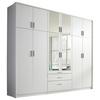 Drehtürenschrank Mit Spiegel 275cm Hildesheim, Weiß Dekor - Klar/Weiß, Design, Glas/Holzwerkstoff (275/231/56cm) - Rauch Möbel