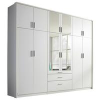 Drehtürenschrank Mit Spiegel 275cm Hildesheim, Weiß Dekor - Klar/Weiß, Design, Glas/Holzwerkstoff (275/231/56cm) - Rauch Möbel