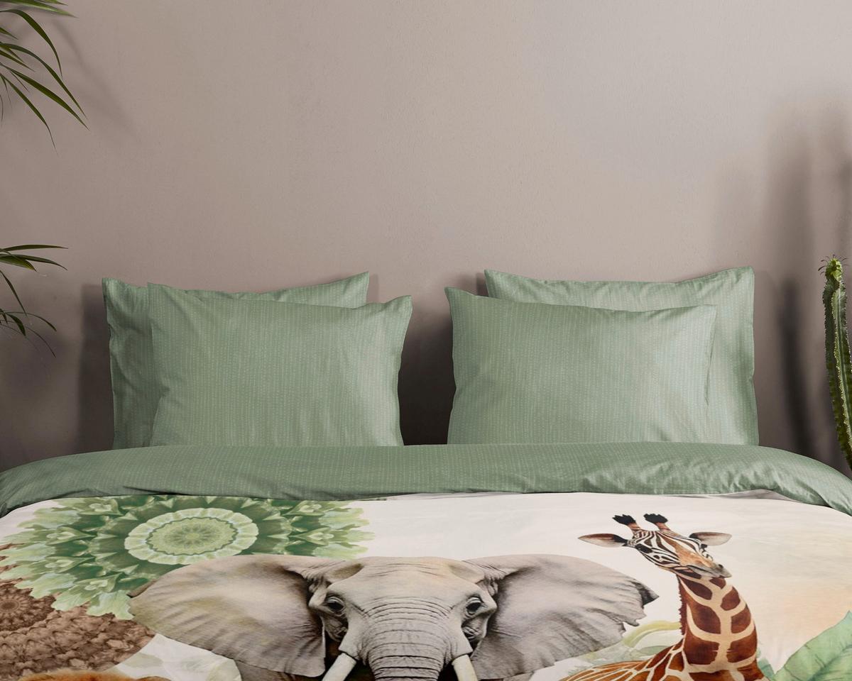 BETTWÄSCHE SAGADAR - Multicolor/Grün, Design, Textil (140/200cm)