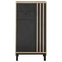 Midischrank Volano Bxh 60x106 Cm Eiche Dekor/schwarz - Schwarz/Eiche Artisan, MODERN, Holzwerkstoff (60/106/32cm) - MID.YOU