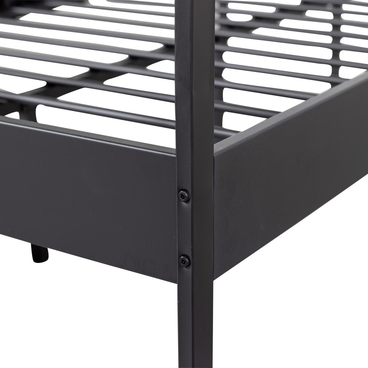 METALLBETT Mees Schwarz 120x200cm - Schwarz, Basics, Metall (120/200cm) - MID.YOU