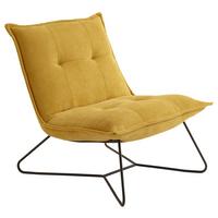 Polstersessel Vico Stoffbezug Senf - Gelb/Schwarz, Basics, Textil/Metall (69/76/86cm) - MID.YOU
