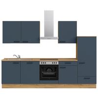 Küchenleerblock Easytouch Low-Line, L10 Rechts - Blau/Eichefarben, MODERN, Holzwerkstoff (300cm) - Nobilia