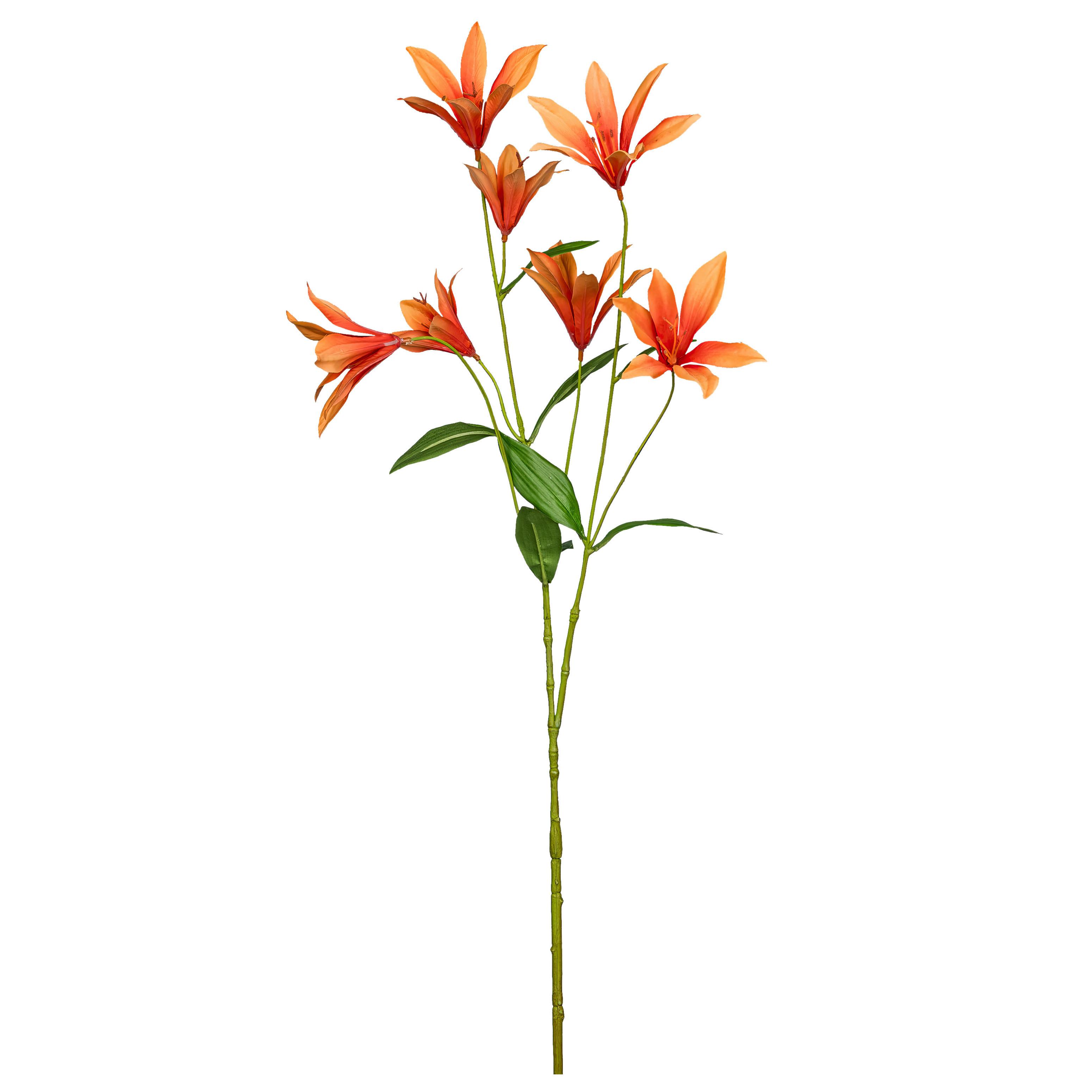 Dekorační větvička CLEMATIS I - oranžová/zelená, Konvenční, plast (84cm) - Mömax