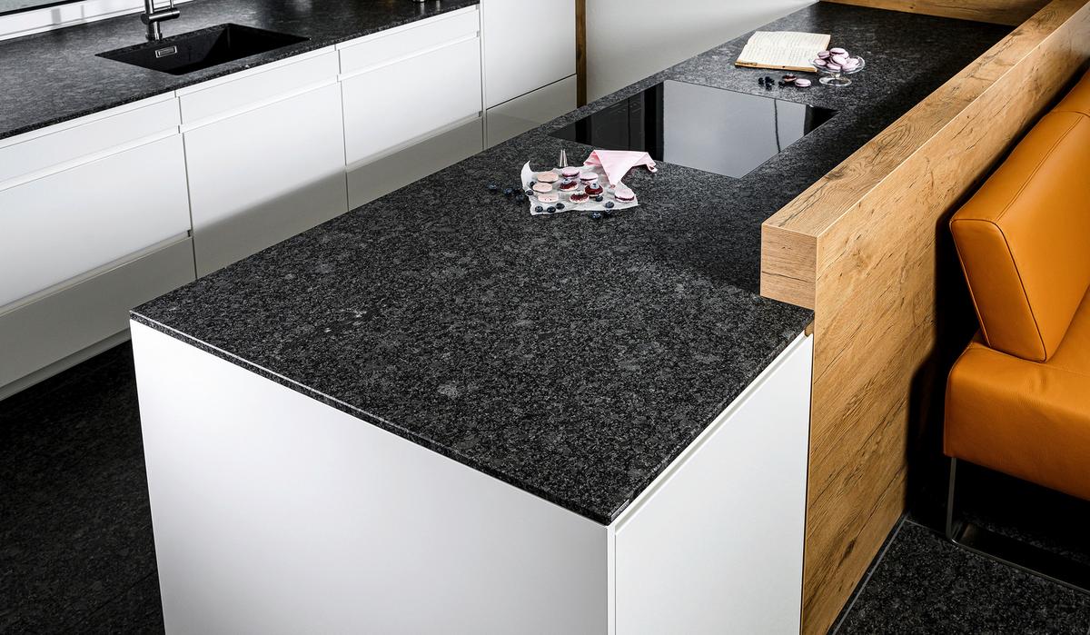Naturstein Leather Look Naturstein Silver Pearl - Dunkelgrau/Schwarz, MODERN, Stein - Strasser