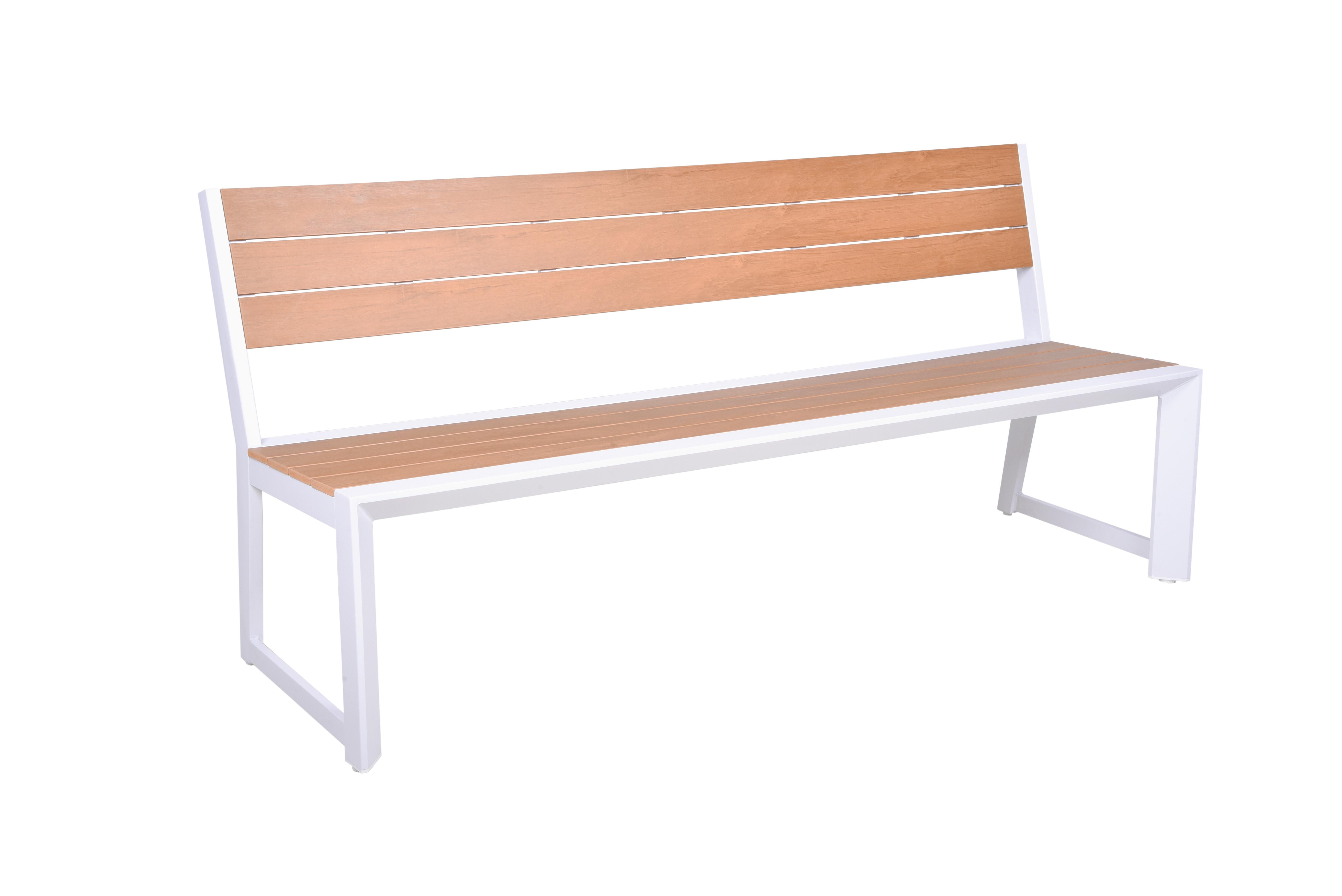 Gartenbank Venice - Weiß/Braun, Basics, Kunststoff/Metall (180/81/59cm) - Gardenson