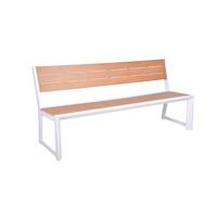 Gartenbank Venice - Weiß/Braun, Basics, Kunststoff/Metall (180/81/59cm) - Gardenson