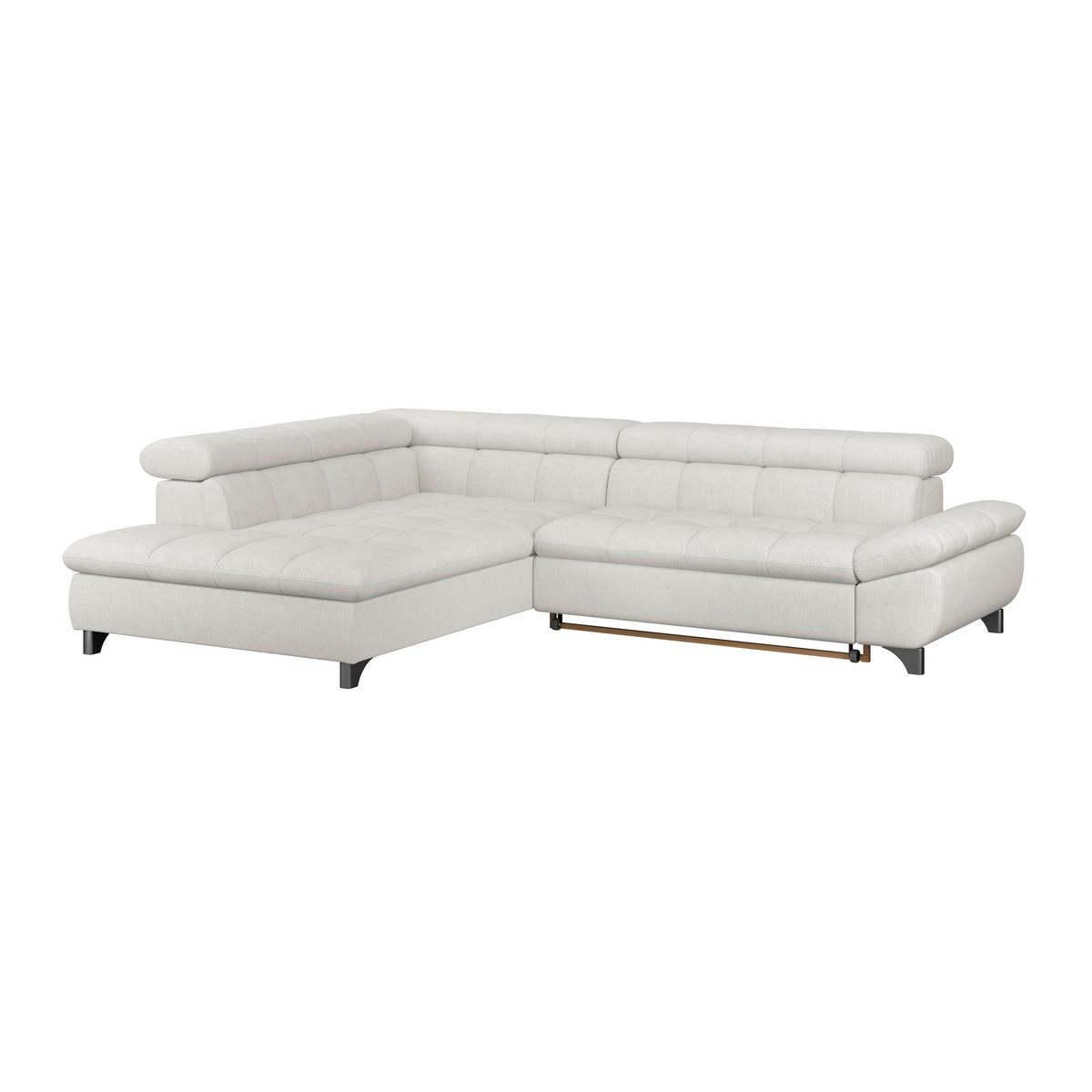 Ecksofa Gemini Elfenbeinfarbig, B: 234cm - Chromfarben/Creme, KONVENTIONELL, Textil (234/312cm)
