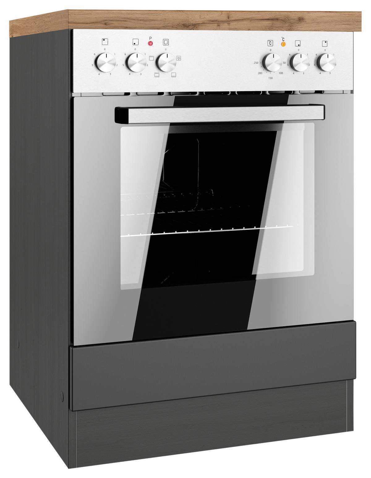 Herdumbauschrank Meran B: 60 Cm Grau/eiche Dekor - Eiche Wotan/Grau, LIFESTYLE, Holzwerkstoff (60/86/60cm) - Held