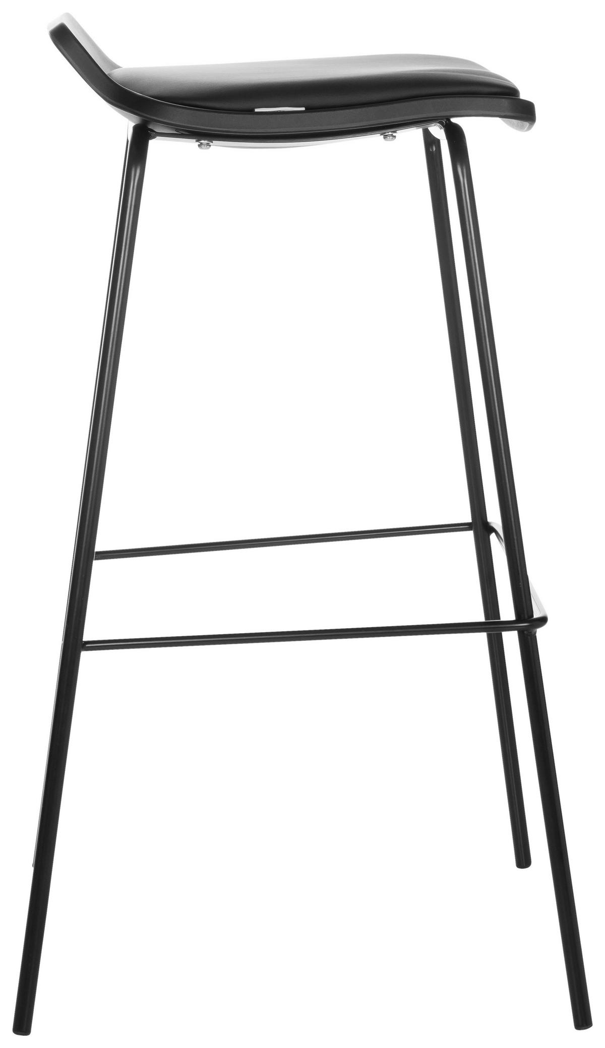 Barhocker Lonso 10 - Schwarz, Basics, Textil/Metall (47/82/49cm) - MID.YOU