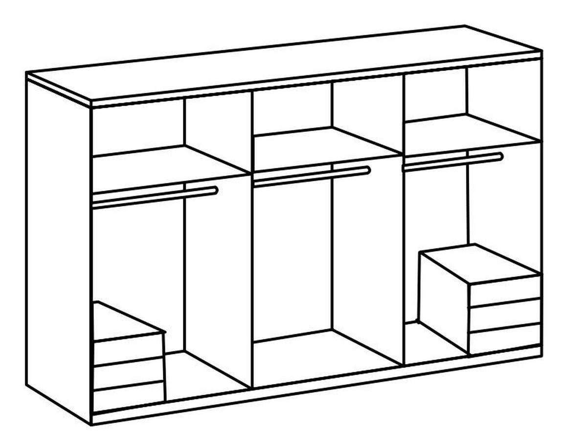 Drehtürenschrank 300cm Level, Grau/weiß - Weiß/Grau, MODERN, Glas/Holzwerkstoff (300/216/58cm) - MID.YOU