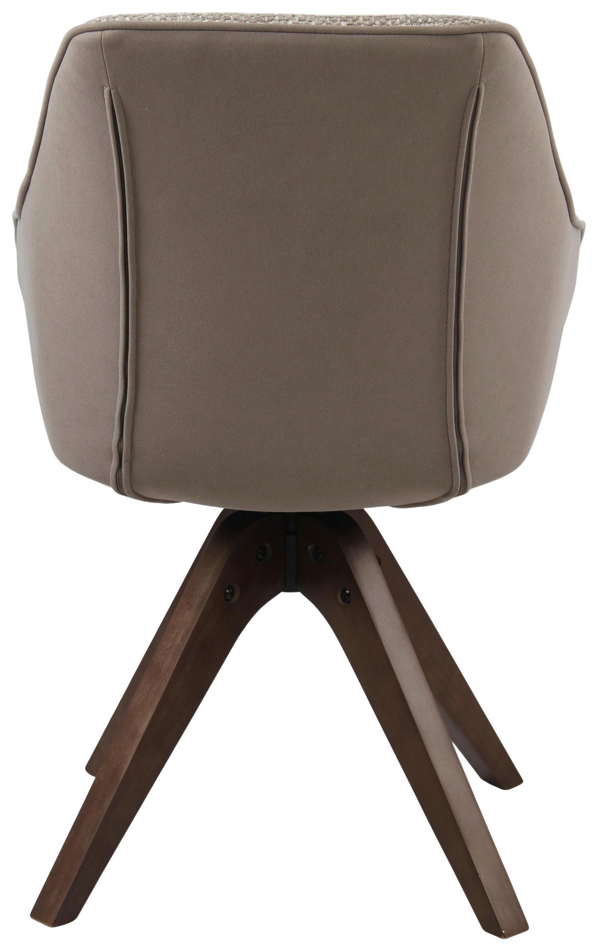 Armlehnstuhl Visby Hellgrau B: 58 cm - Eichefarben/Hellgrau, MODERN, Holz/Textil (58/84/55cm) - Livetastic