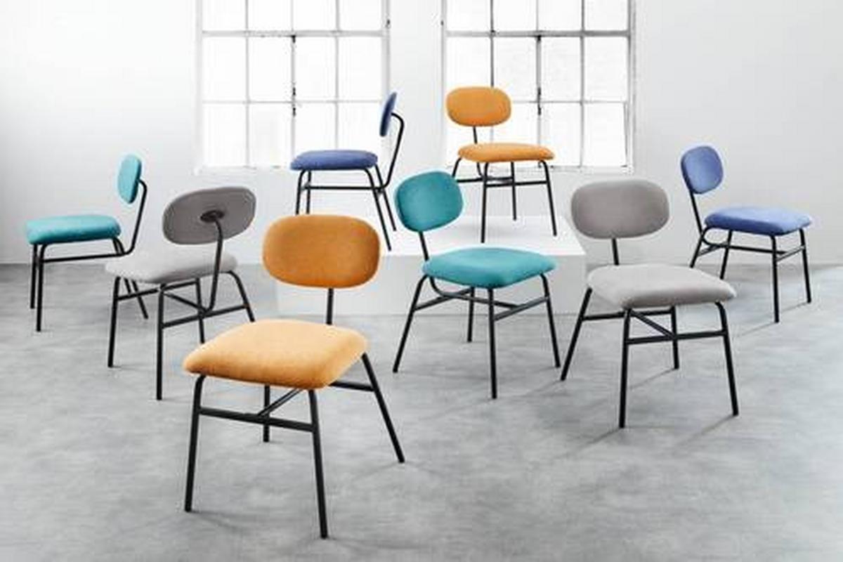 Sada 2ks židlí PINO oranžová - oranžová/černá, Moderní, kov/dřevo (46/80/55cm) - PBJ