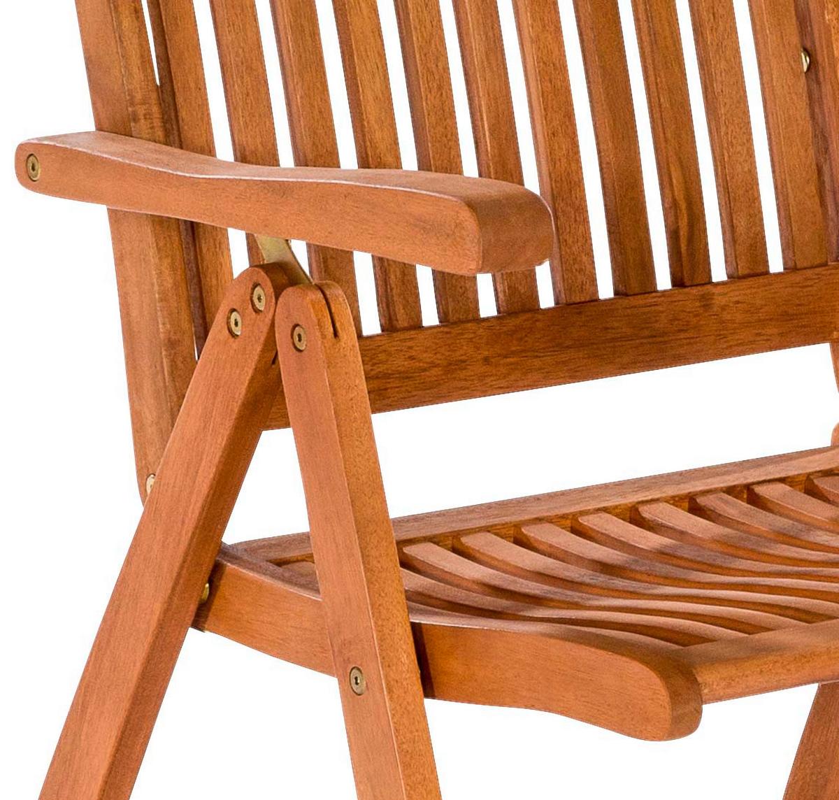 Gartengarnitur 7-Tlg. Maracaibo Echtholz - Naturfarben, KONVENTIONELL, Holz - Gardenson