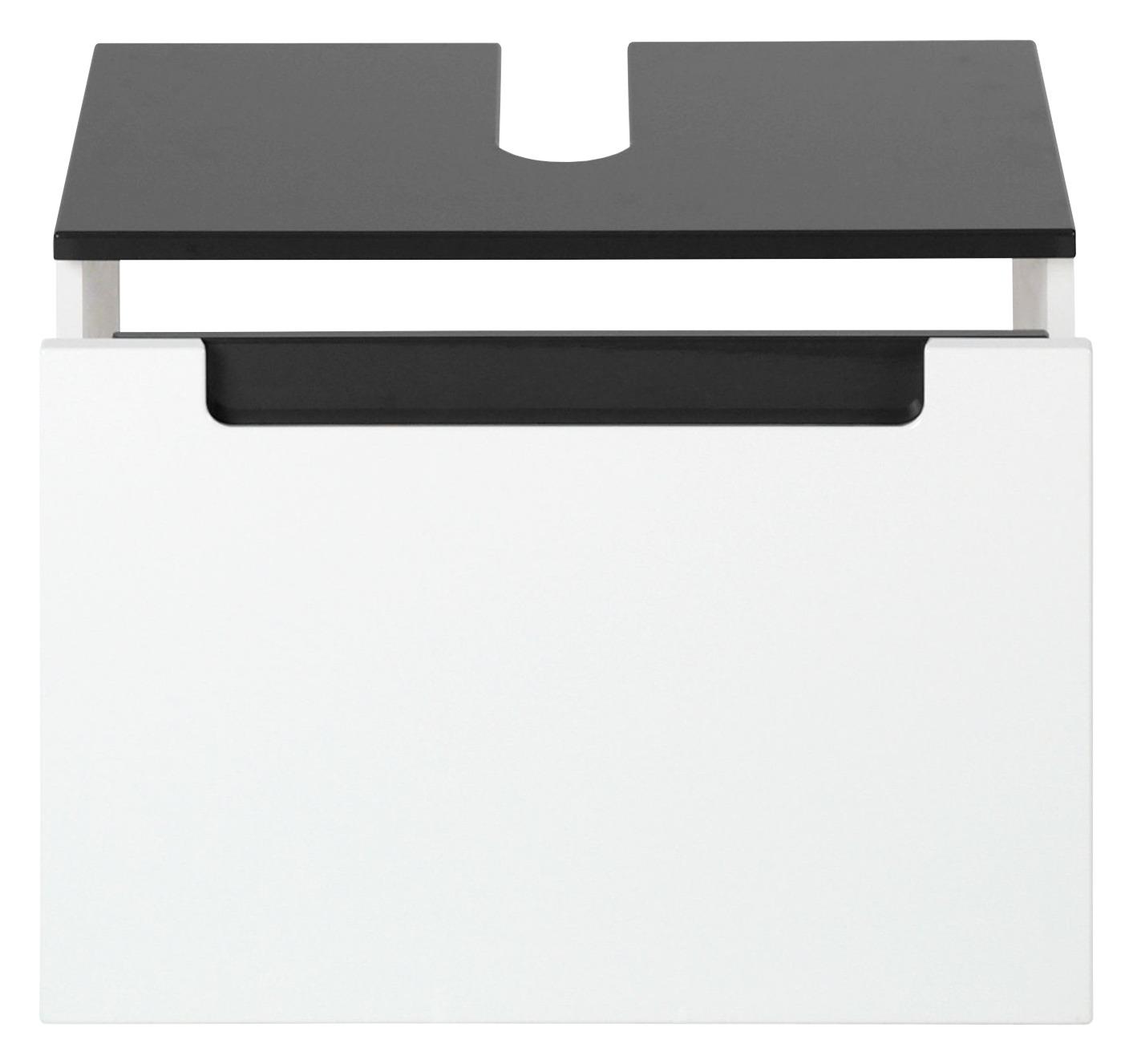 Waschbeckenunterschrank Siena B: 60 cm Weiß/Anthrazit - Anthrazit/Weiß, MODERN, Holzwerkstoff (60/40/35cm) - Held