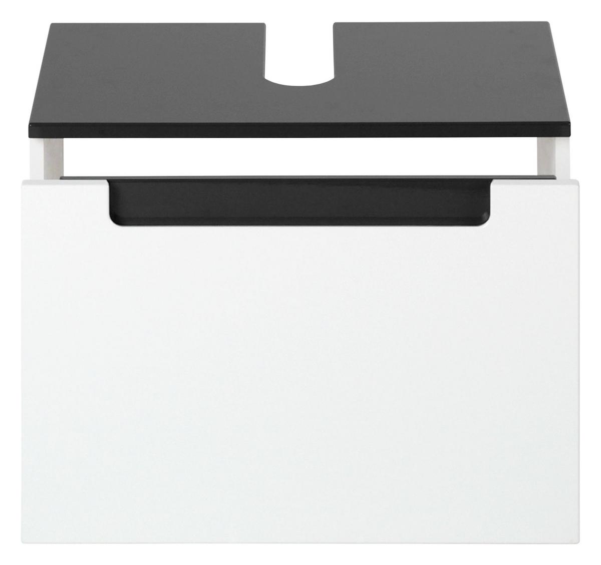 Waschbeckenunterschrank Siena B: 60 cm Weiß/Anthrazit - Anthrazit/Weiß, MODERN, Holzwerkstoff (60/40/35cm) - Held