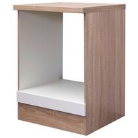 Skříňka na sporák Venezia-Valero 60cm - Sonoma dub/vysoce lesklá bílá, Moderní, kompozitní dřevo (60/86/60cm) - FlexWell