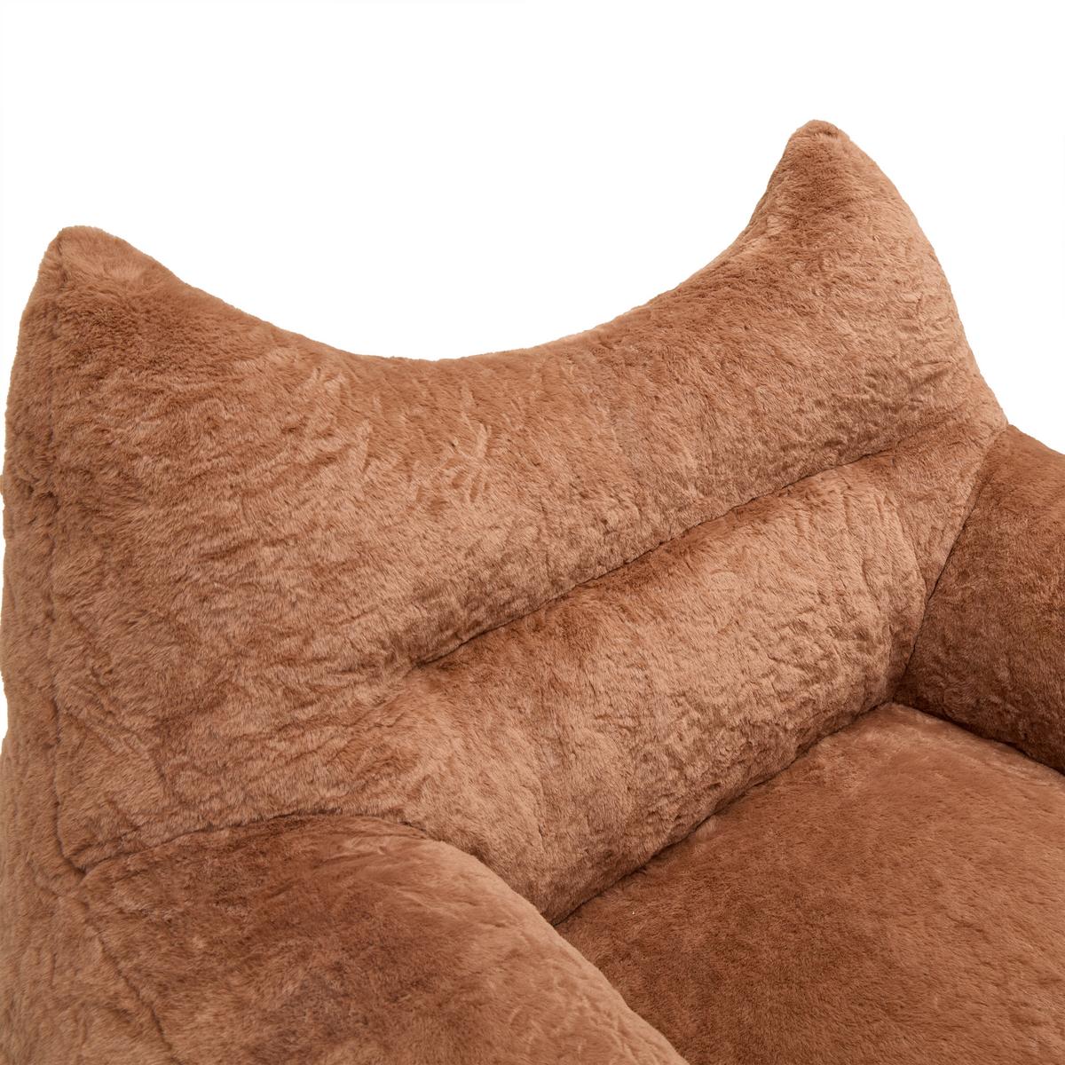 Štýlové kreslo LENI, hnedá umelá kožušina - hnedá, Modern, textil (106/80/92cm) - Mömax