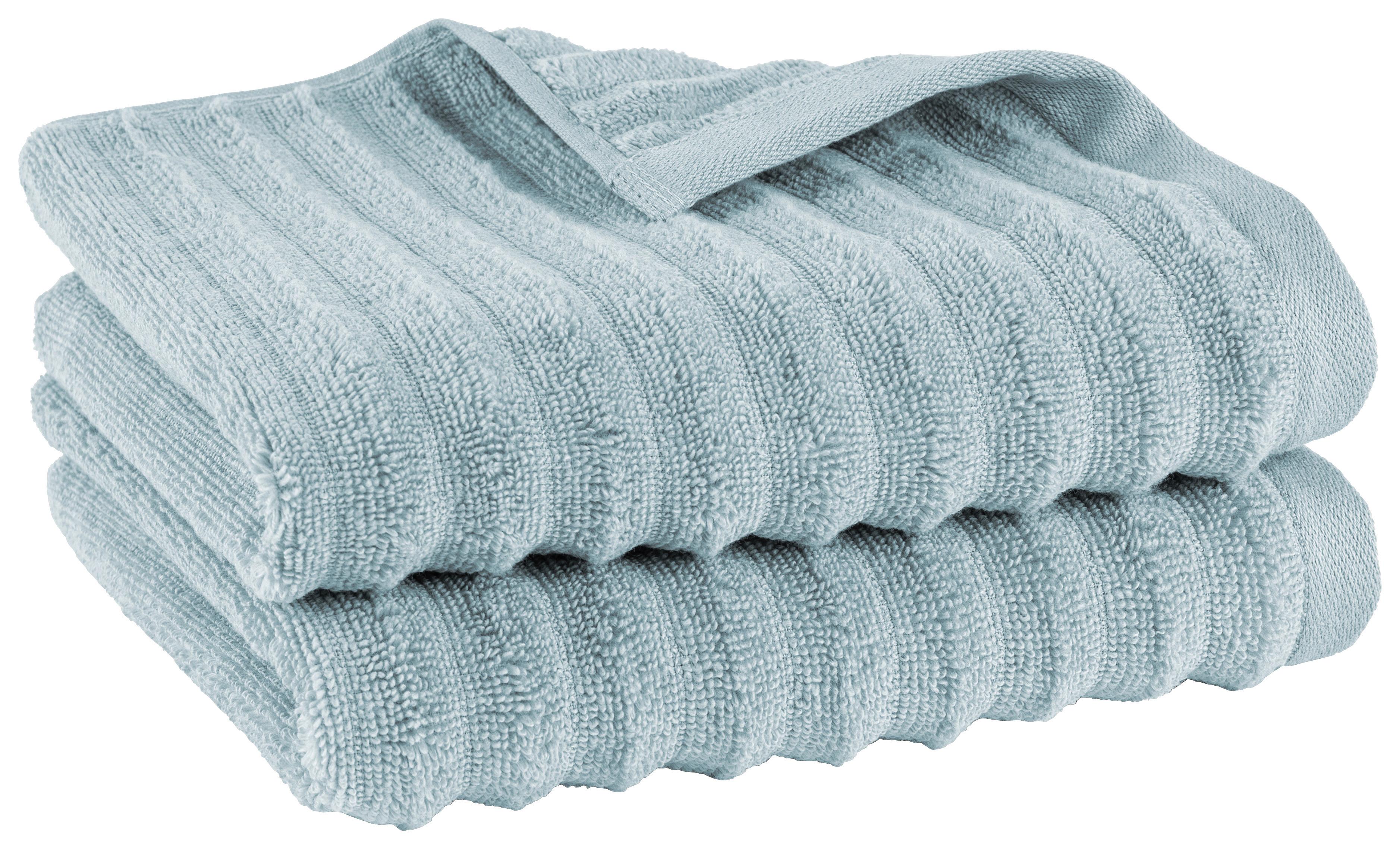 HANDTUCHSET Welle 2er Set Blaugrau