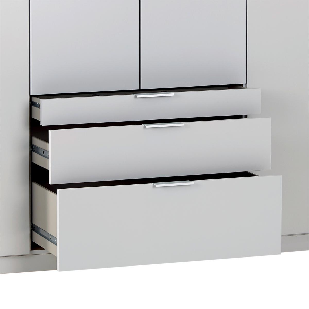 Drehtürenschrank M. Schubladen 271 Cm Alabama Extra Hellgrau - Hellgrau/Eiche Artisan, MODERN, Holzwerkstoff (271/229/54cm)