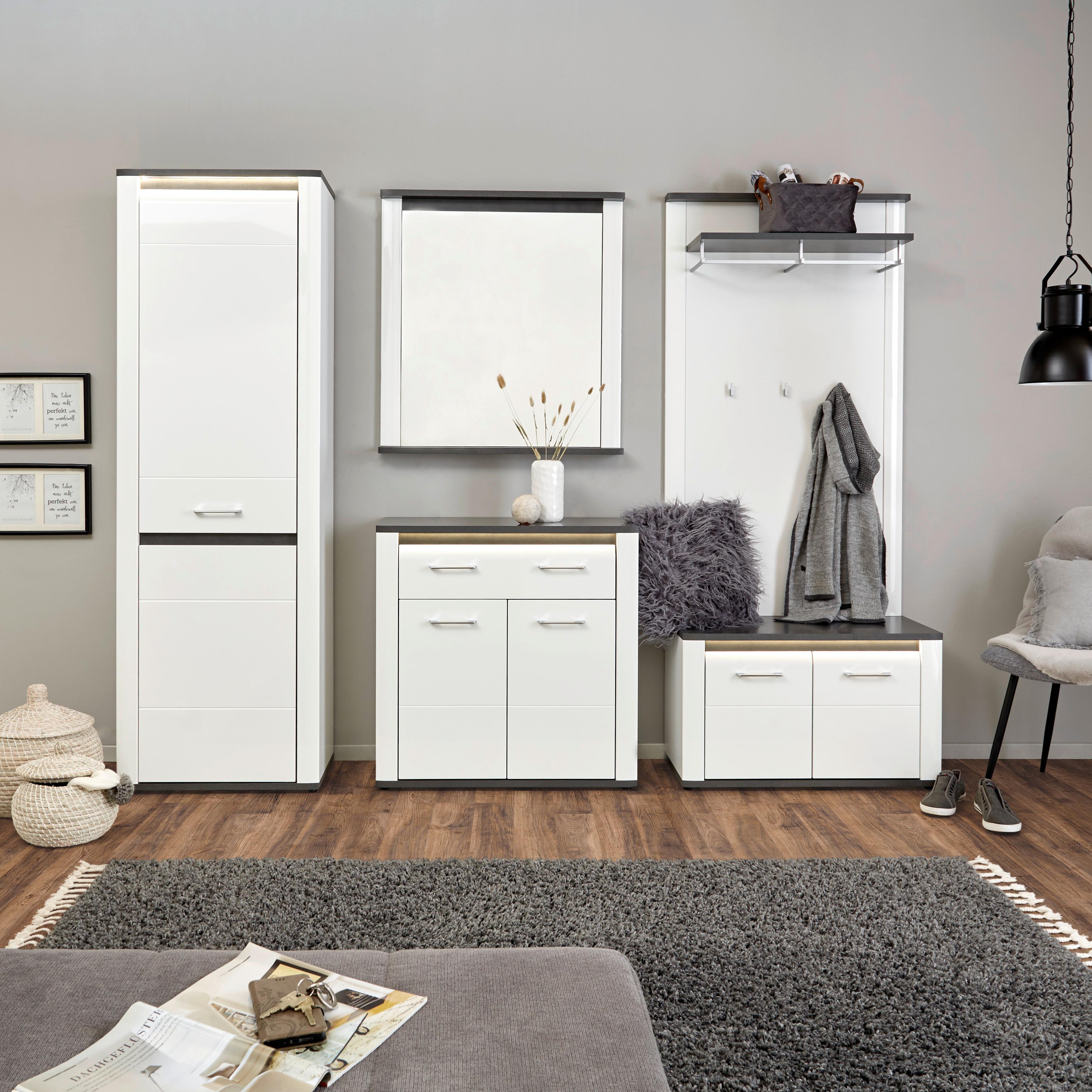 Garderobenschrank Alassio Weiß/matera B: 65 Cm - Weiß, MODERN, Holzwerkstoff (65/200/37,6cm) - Luca Bessoni