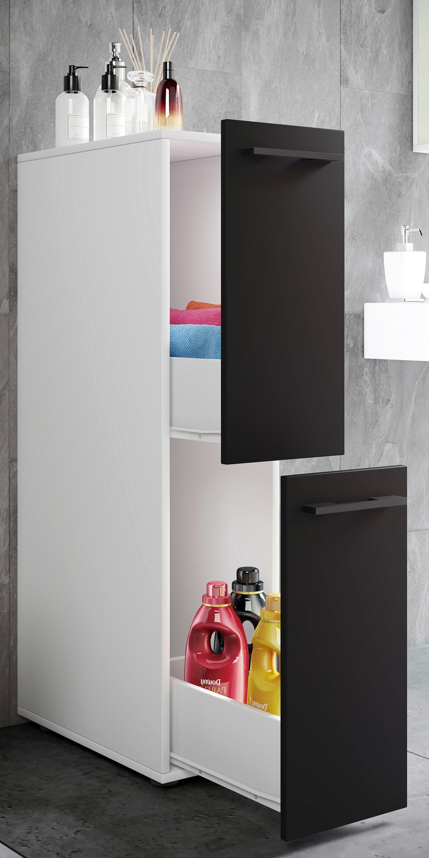 Midischrank Sadilo L - Anthrazit/Schwarz, MODERN, Holzwerkstoff (25/110/50cm) - MID.YOU