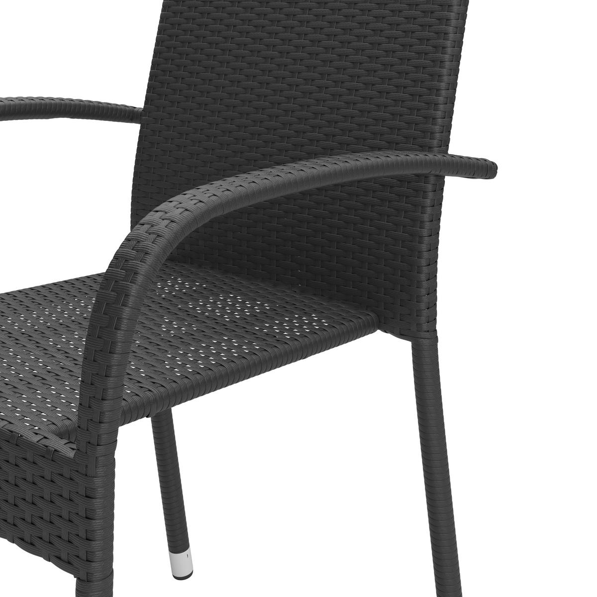 Gartensessel Elisa - Schwarz, MODERN, Kunststoff/Metall (55/45/47cm) - Beldano