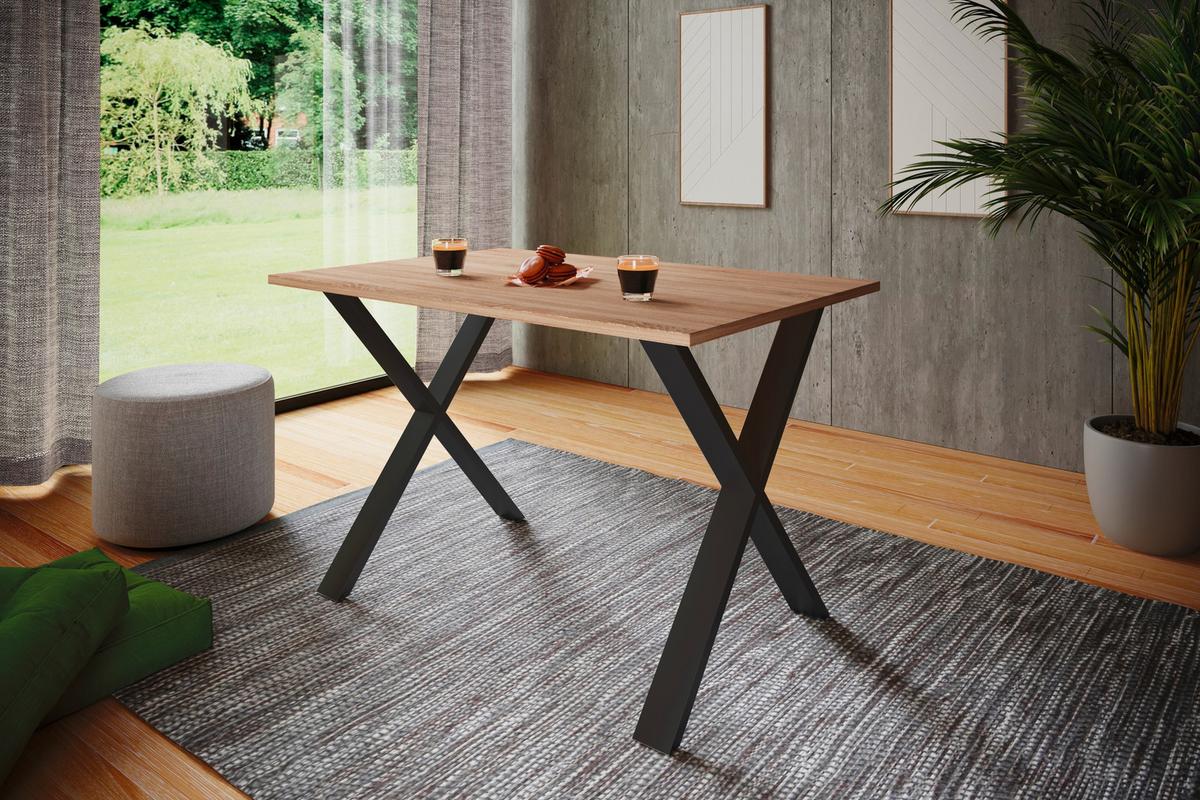 Schreibtisch Lona Schwarz, Eiche Dekor B: 160 cm - Schwarz/Sonoma Eiche, Design (160/80/76cm) - MID.YOU