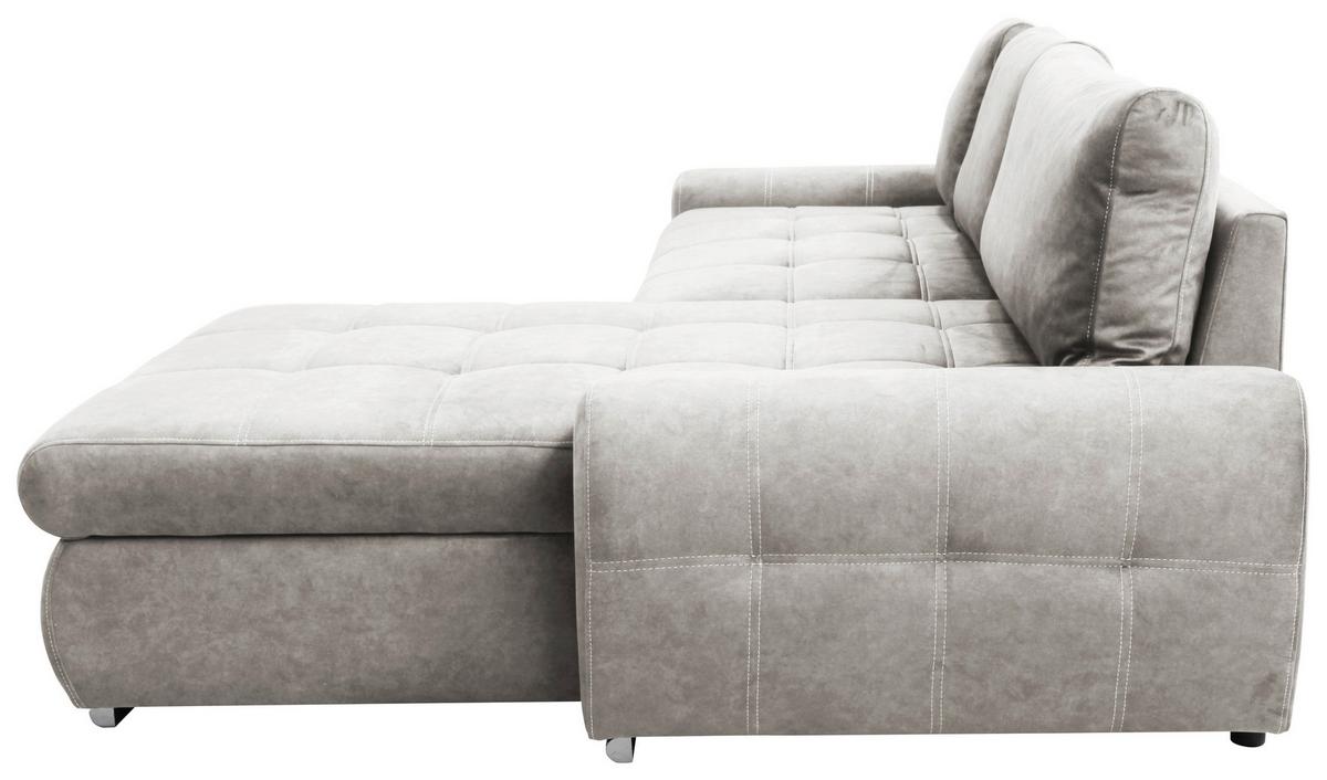 Rohová sedačka SOLAR, oboustranná, béžový samet - barvy chromu/béžová, Moderní, textil (277/175cm)