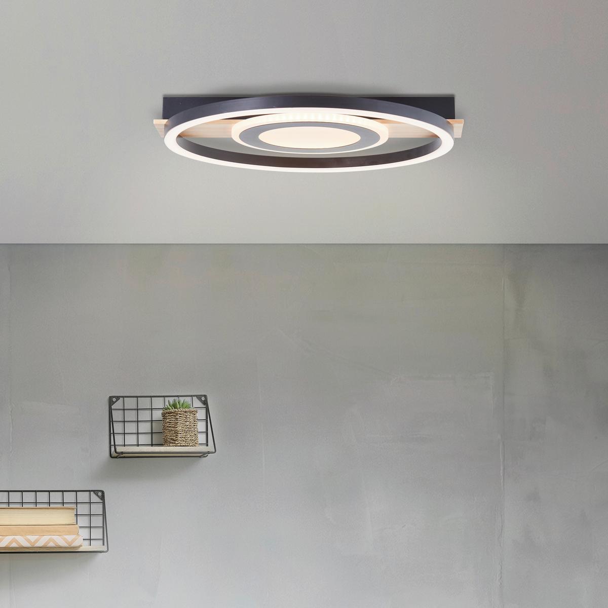 LED-Deckenleuchte G99927a76 Maureen - Hellbraun/Schwarz, Design, Holz/Kunststoff (5/39/37cm) - Brilliant