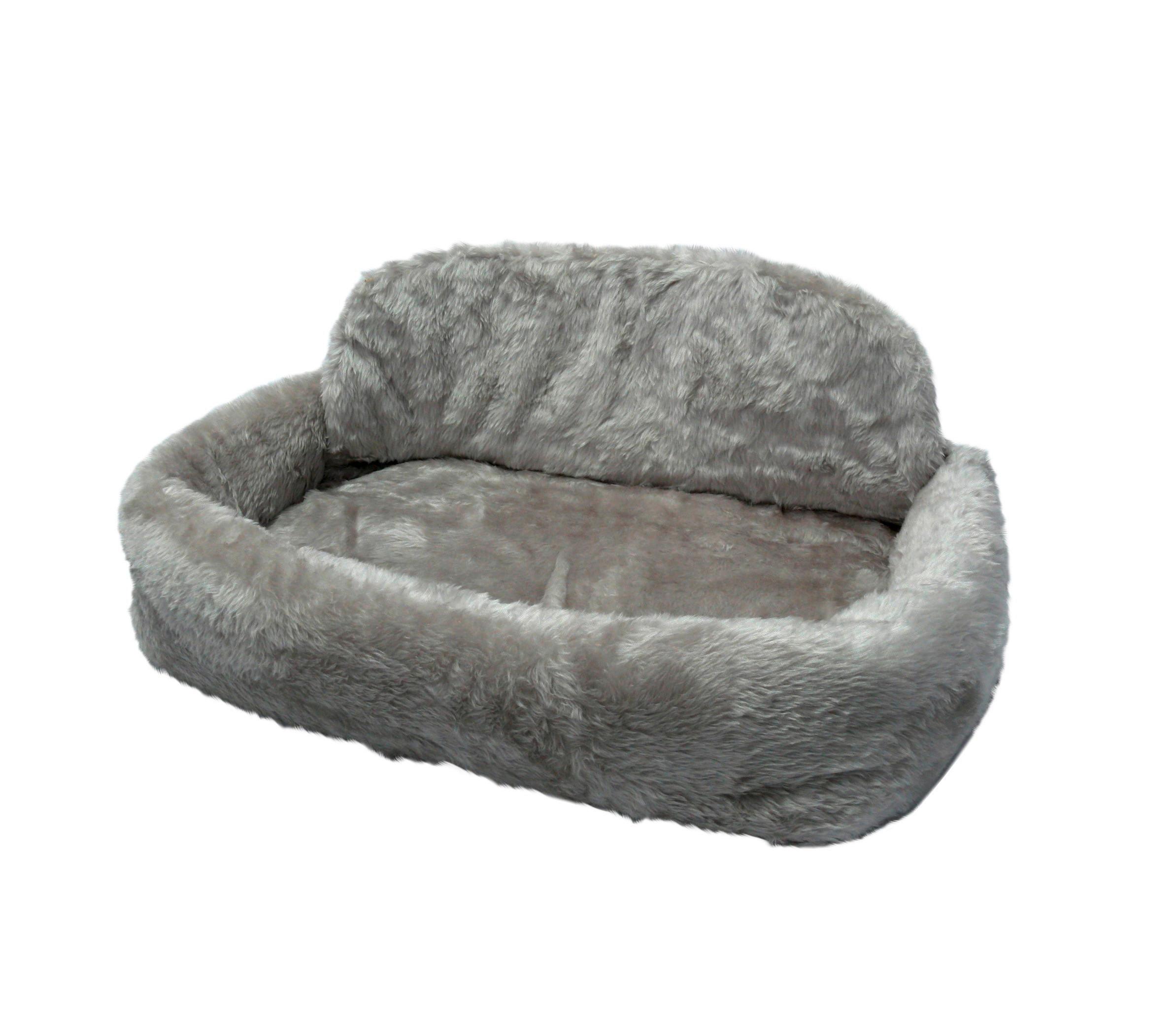 Haustierkissen De Luxe L/B/H: 90x65x24 cm Grau Waschbar - Grau, KONVENTIONELL, Textil (90/65/24cm)