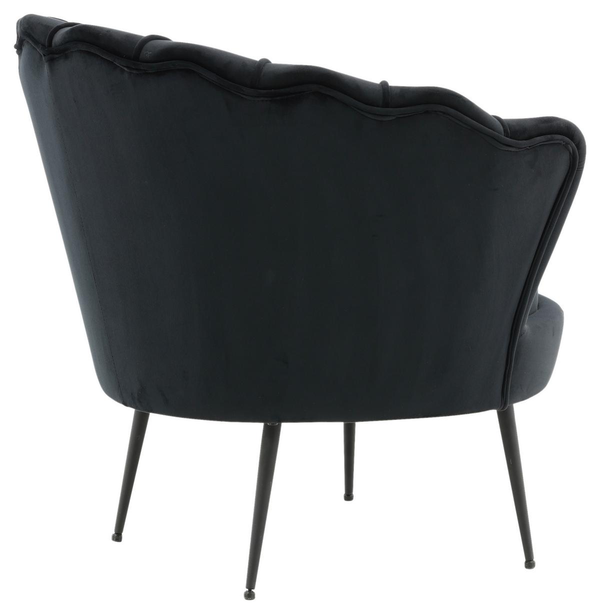 Sessel Calais - Schwarz, Design, Textil/Metall (83/76/77cm) - Livetastic