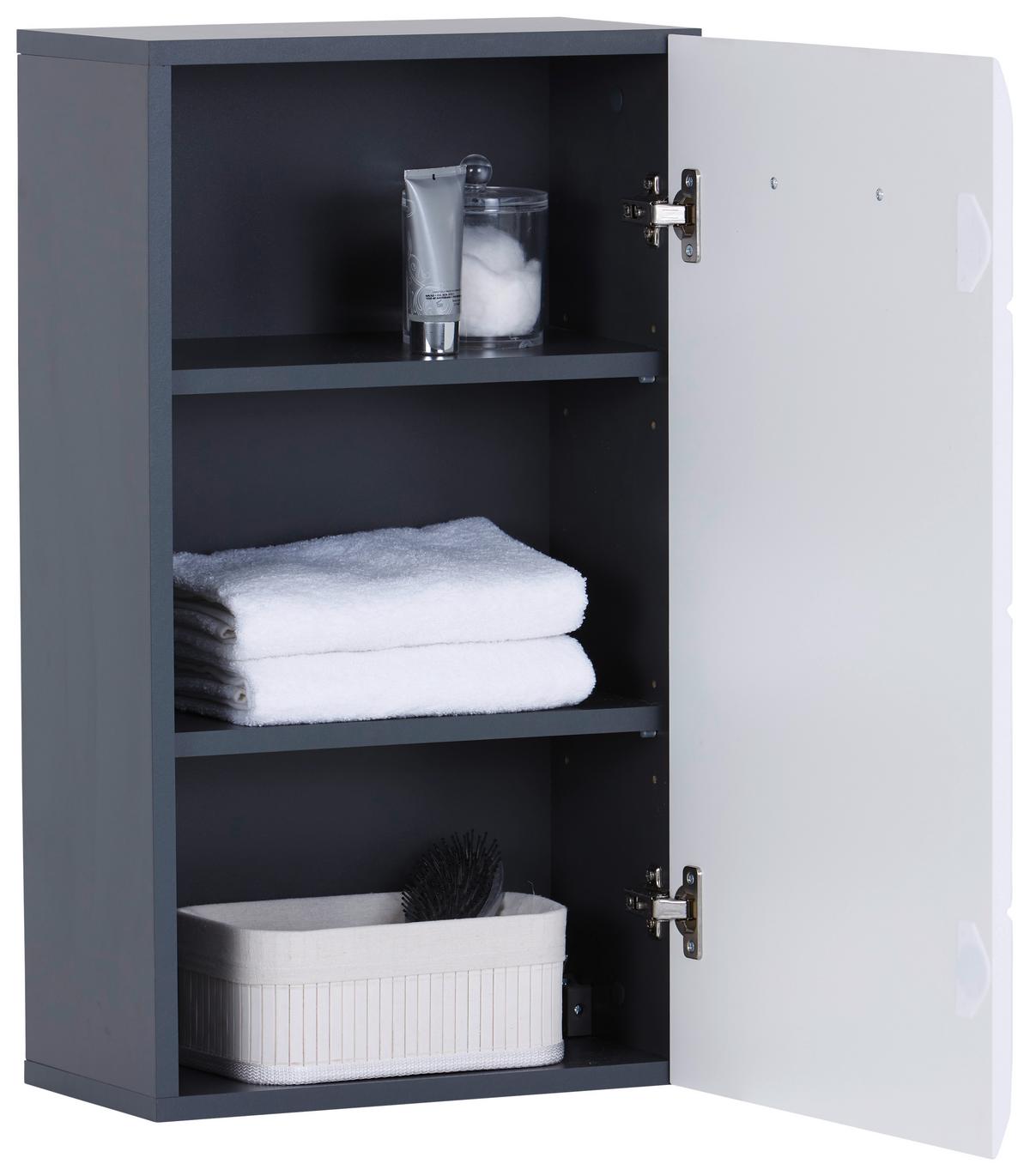 Faliszekrény Pearl New Snol 118 - antracit/fehér, Konventionell, faalapú anyag (40/70/22,6cm)