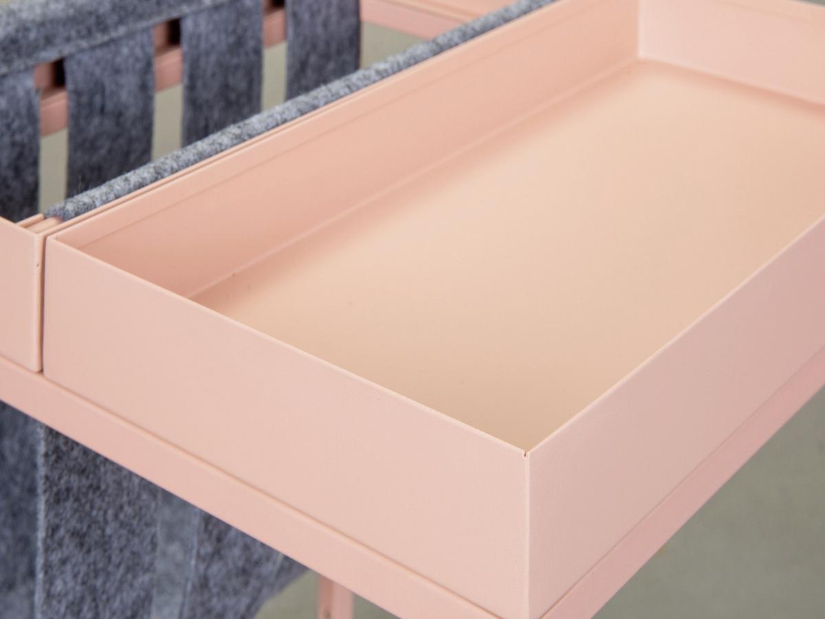 Beistelltisch Rosa, B: 35cm - Schwarz/Rosa, KONVENTIONELL, Textil/Metall (35/35/40cm) - MID.YOU