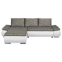 Ecksofa Acra Grau, Weiß B: 266x175 Cm - Chromfarben/Schwarz, Design, Textil (266/175cm) - Livetastic