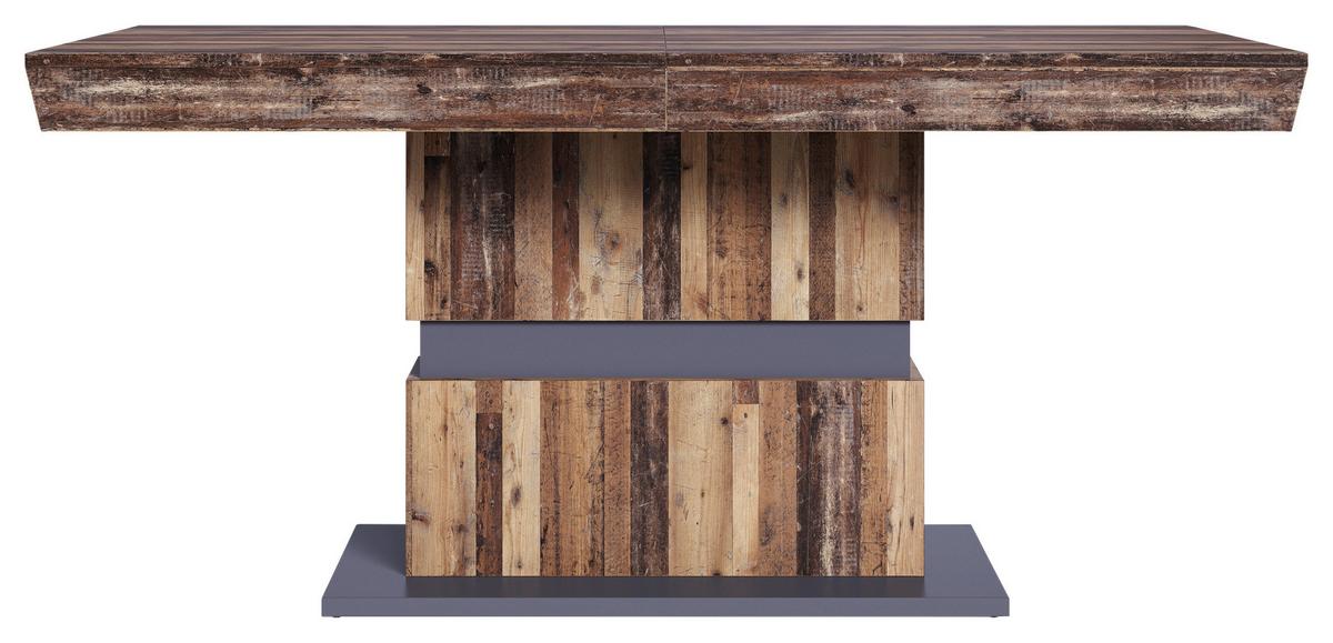 Esstisch Ausziehbar Matthew 160-215x90 Cm Braun/anthrazit - Anthrazit/Dunkelbraun, MODERN, Holzwerkstoff (160/90/75cm) - MID.YOU