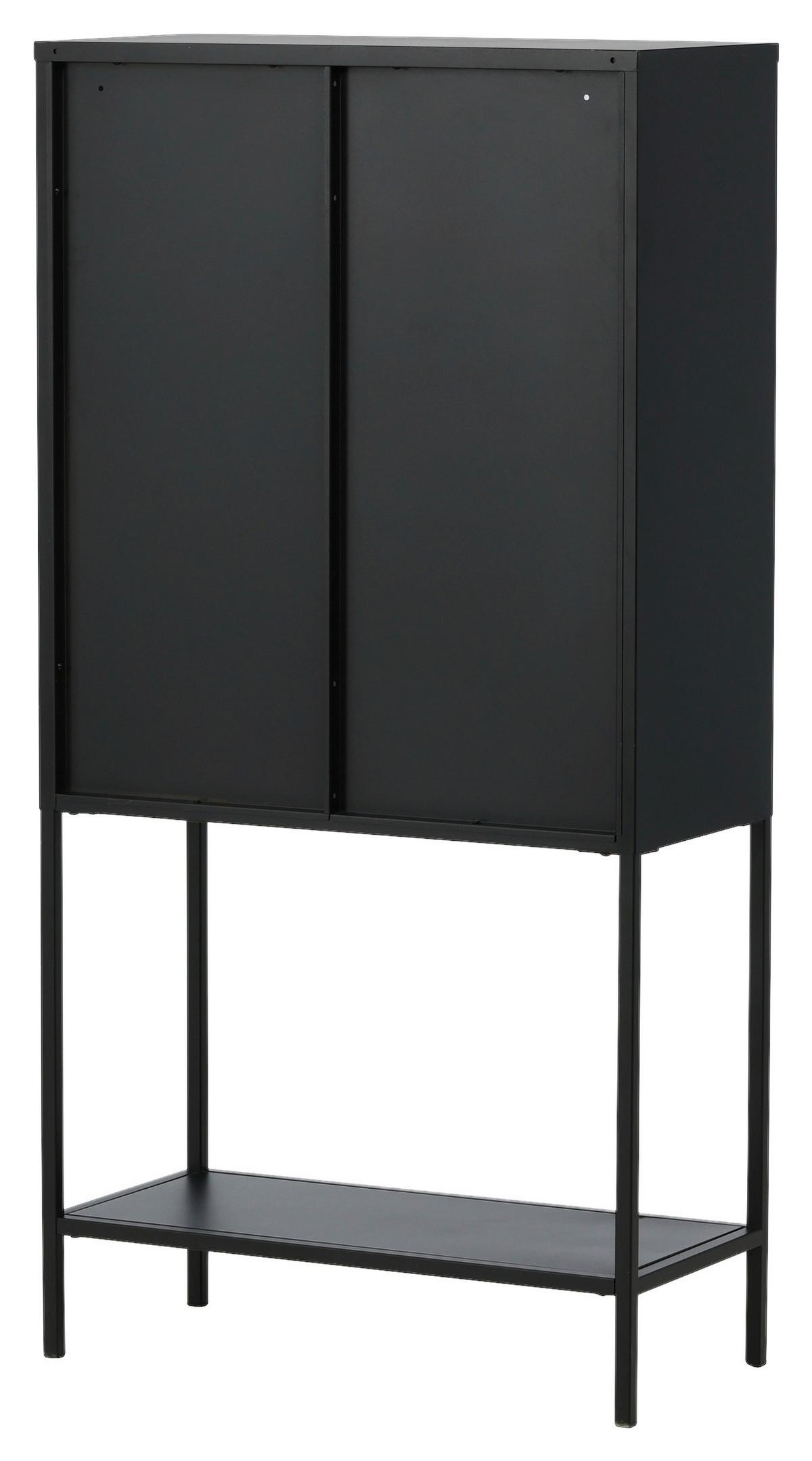 Vitrine Misha - Schwarz, Design, Metall (75/150/35cm) - Livetastic