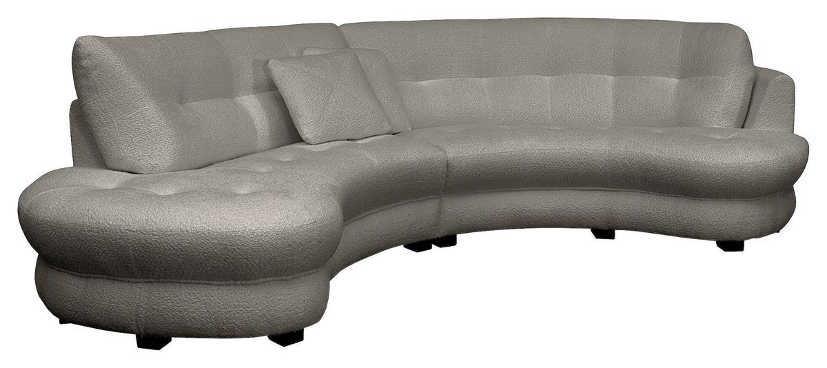 Ecksofa Bretania Dunkelgrau S: 113x300 cm - Dunkelgrau/Schwarz, Design, Textil (113/300cm) - Livetastic