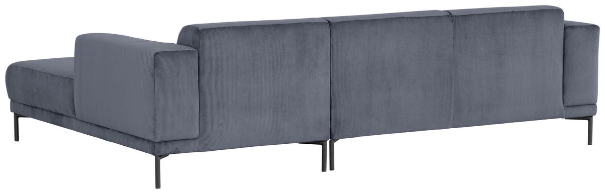 Ecksofa Erno Graublau S: 262 Cm - Graublau/Schwarz, Design, Textil (262/183cm) - MID.YOU