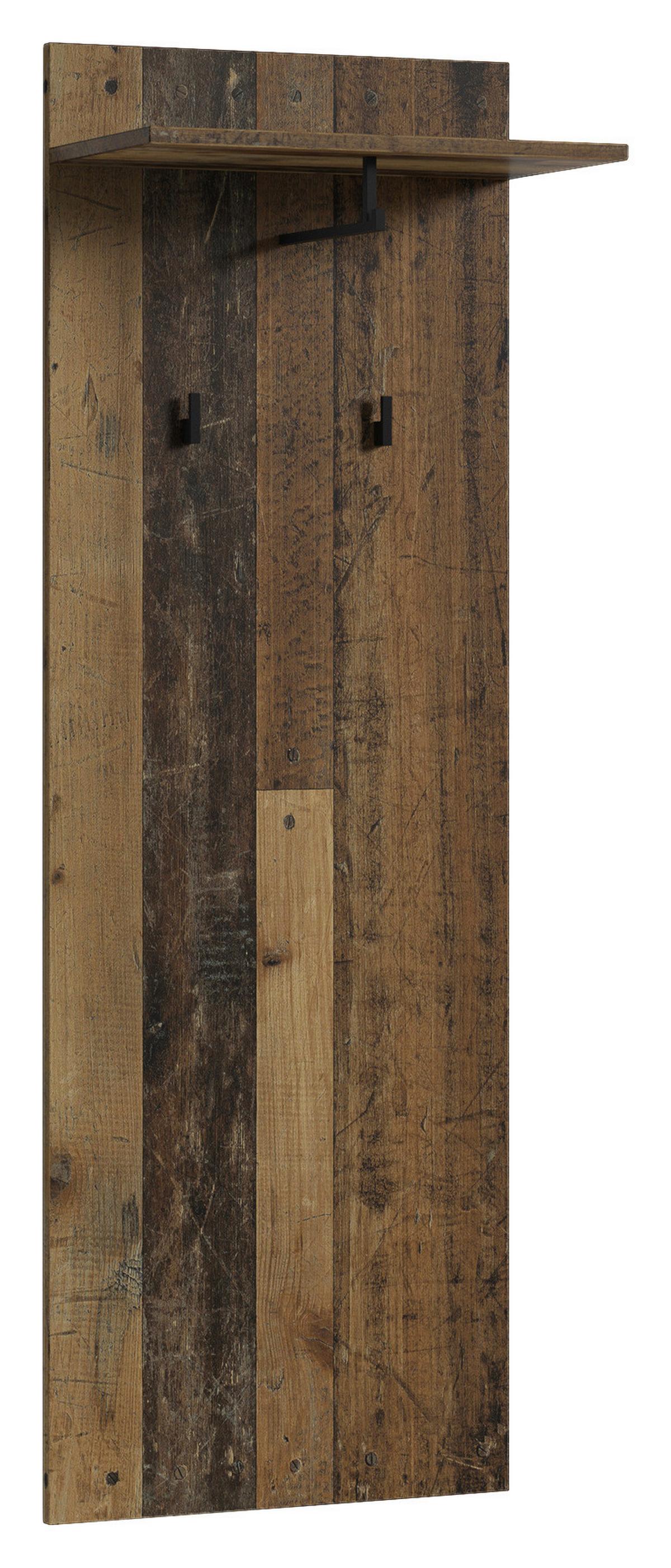 Garderobe Jakob 4-Teilig Anthrazit/Alteiche B: 49 cm - Alteiche/Anthrazit, Design, Holzwerkstoff (49/196/30cm) - MID.YOU