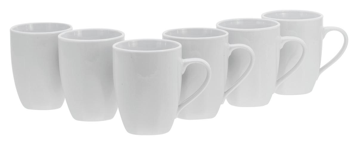Kaffeebecher Porzellan 300 Ml 6 Stk.  Weiß - Weiß, Basics, Keramik (30,5/21/16cm) - Creatable