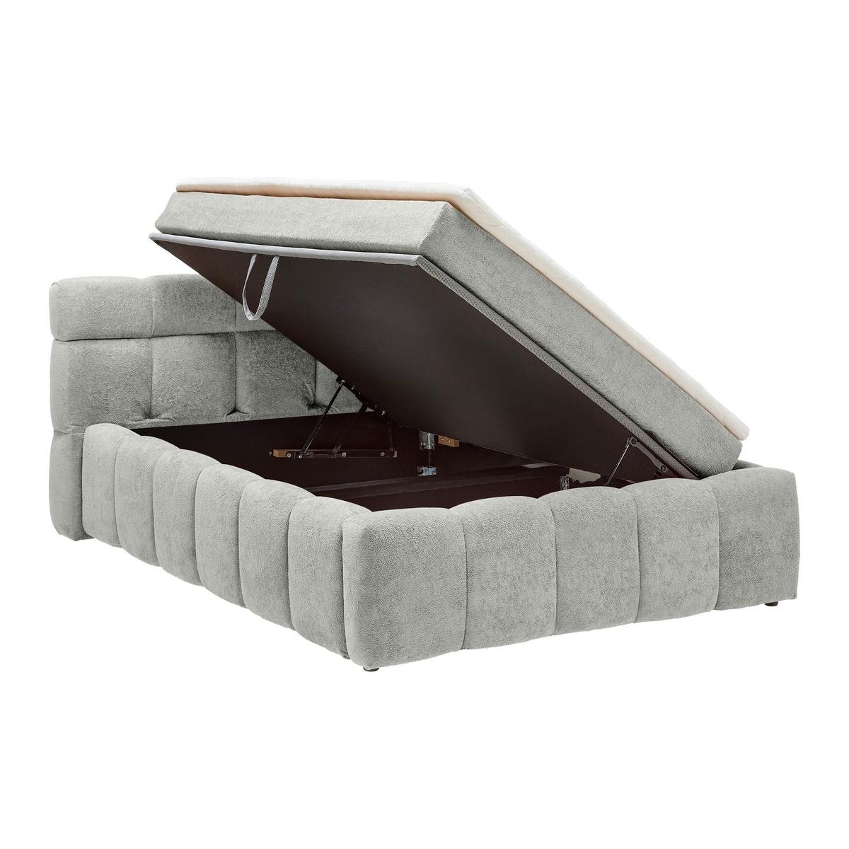Čalúnená posteľ MONTE 120x200, sivohnedá - čierna/taupe, Konventionell, textil/plast (120/200cm) - Based