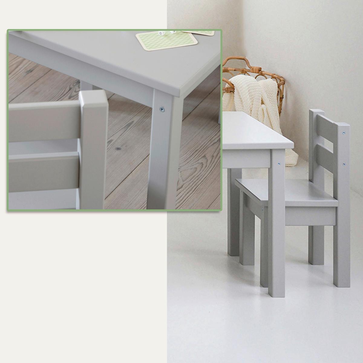 Kindersitzgruppe Bundle Mads Hellgrau - Hellgrau/Grau, MODERN, Holz - MID.YOU