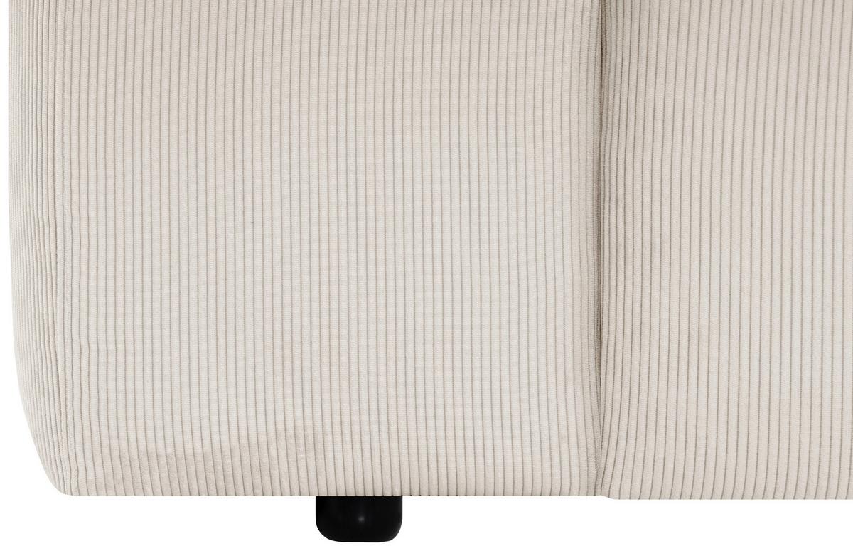 Ecksofa Hannah Creme 304x200 cm - Creme/Schwarz, Design, Textil (304/200cm) - MID.YOU