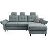 Ecksofa Brizzini Mintgrau S: 250-280/176 cm - Mintgrau/Blau, MODERN, Holz/Textil (250-280/176cm) - Livetastic
