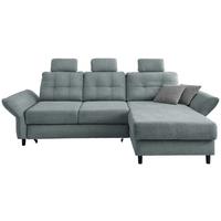 Ecksofa Brizzini Mintgrau S: 250-280/176 cm - Mintgrau/Blau, MODERN, Holz/Textil (250-280/176cm) - Livetastic