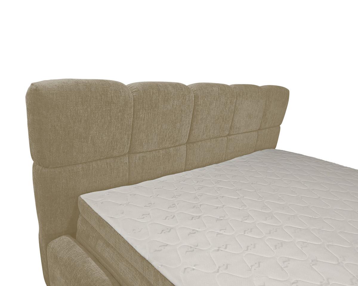Polsterbett Noe Braun, Lf: 180x200 cm - Schwarz/Braun, Trend, Textil/Metall (180/200cm)
