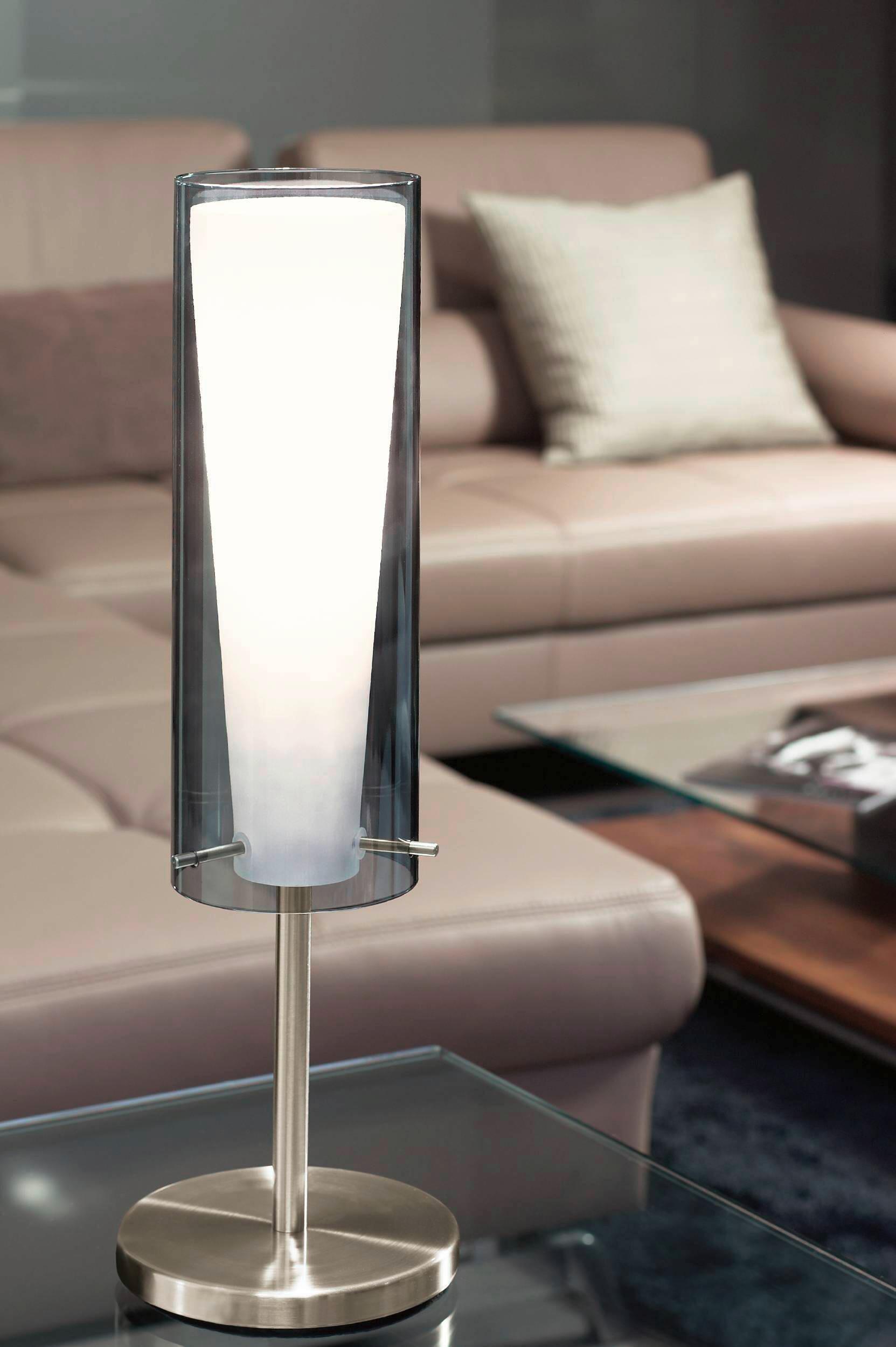 Tischleuchte 89835 - Transparent/Weiß, Design, Glas/Metall (19,1/19,5/39,4cm) - Eglo